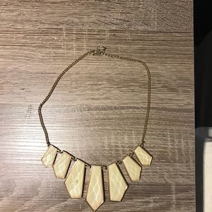 Bold statement necklace - cream + gold!